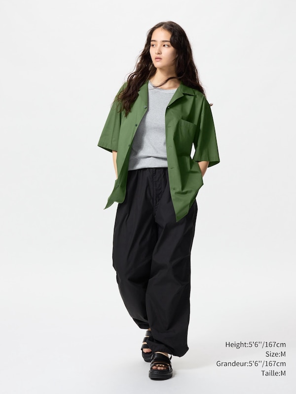 MODAL OPEN COLLAR SHORT SLEEVE SHIRT