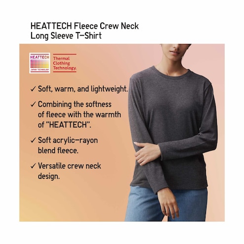 Uniqlo Heattech Extra Warm Long Sleeve Crew Neck T-Shirt NEW Men's