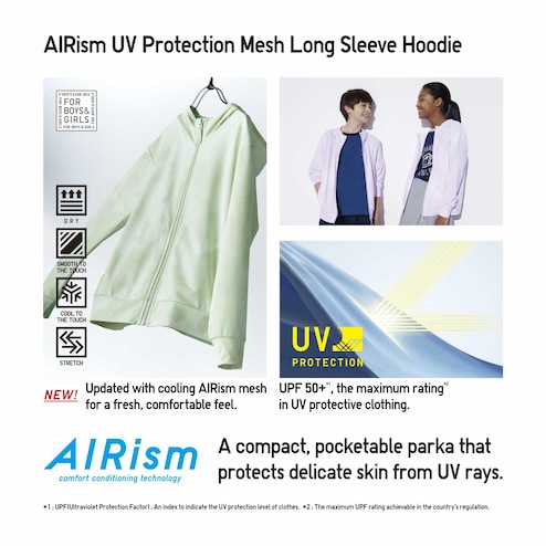 AIRism UV Protection Mesh Full-Zip Hoodie｜UNIQLO Masterpiece
