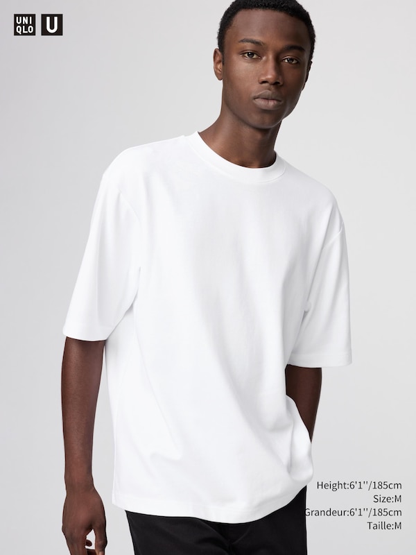 AIRism COTTON OVERSIZED CREW NECK HALF SLEEVE T-SHIRT