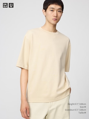 AIRism COTTON OVERSIZED CREW NECK HALF SLEEVE T-SHIRT