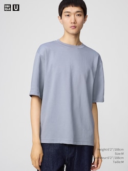 AIRism COTTON OVERSIZED CREW NECK HALF SLEEVE T-SHIRT