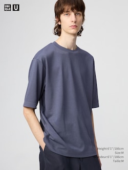 AIRism COTTON OVERSIZED CREW NECK HALF SLEEVE T-SHIRT