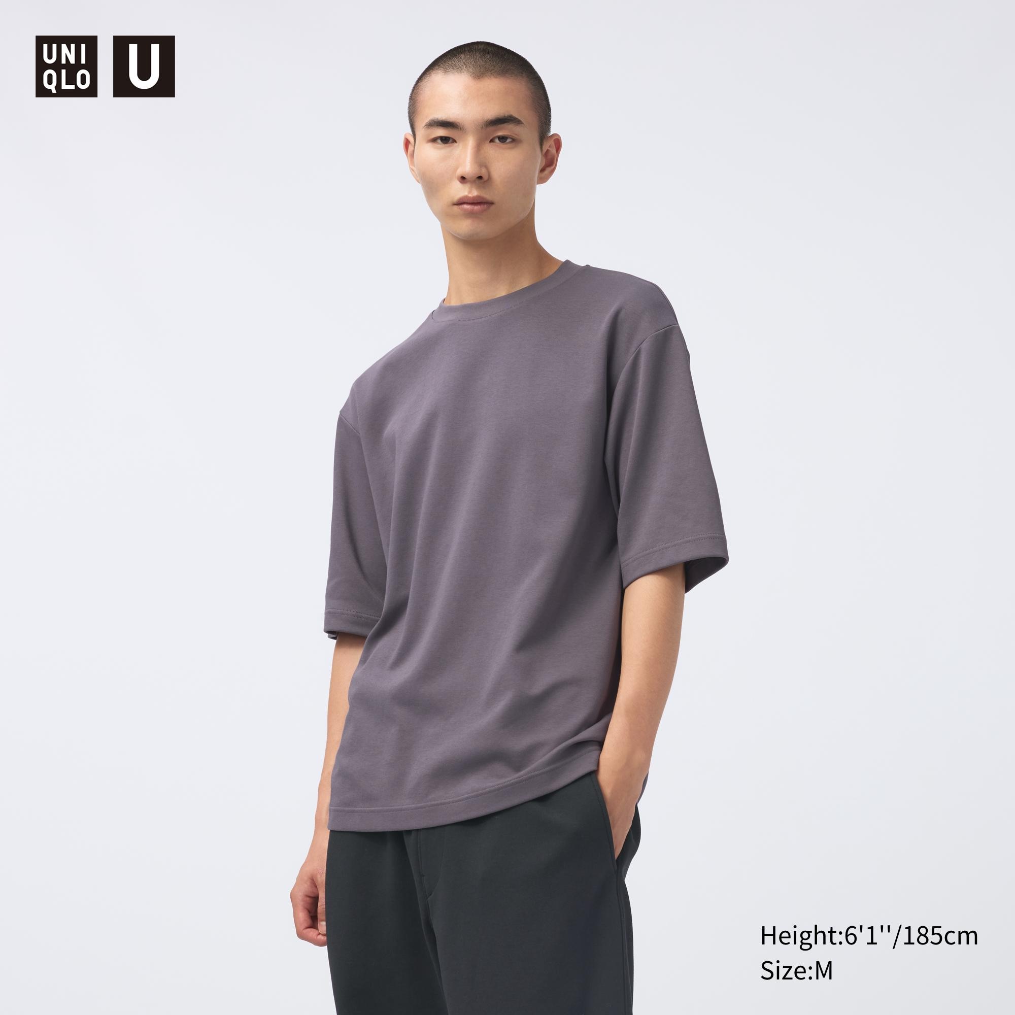 AIRism COTTON OVERSIZED CREW NECK HALF SLEEVE T-SHIRT