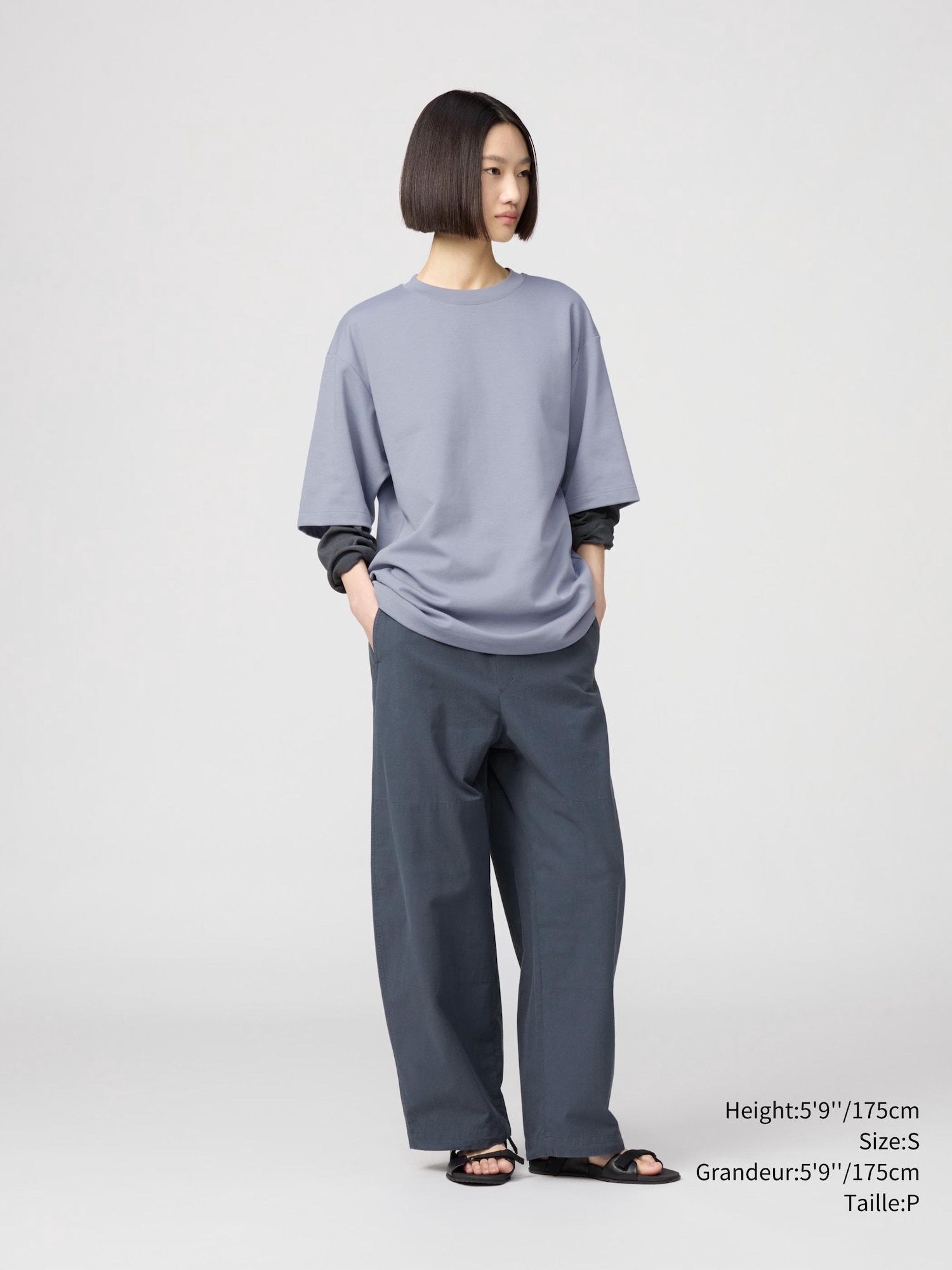AIRism COTTON OVERSIZED CREW NECK HALF SLEEVE T-SHIRT