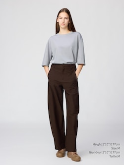 AIRism COTTON OVERSIZED CREW NECK HALF SLEEVE T-SHIRT