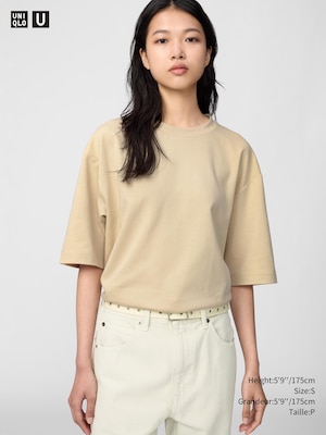 AIRism Cotton Oversized T-Shirt | Half-Sleeve