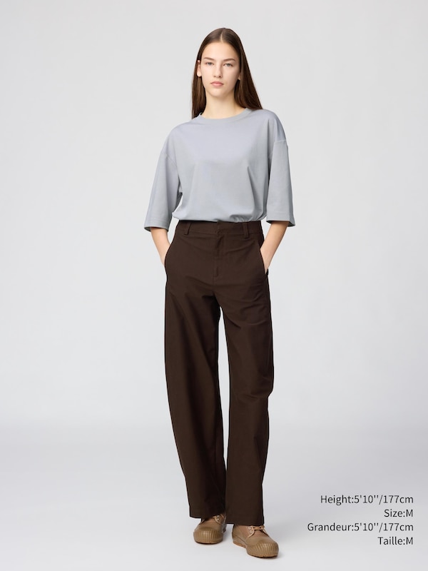 AIRism COTTON OVERSIZED CREW NECK HALF SLEEVE T-SHIRT