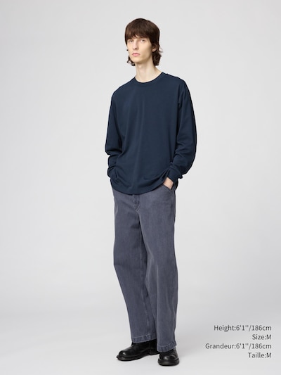 AIRism Cotton Crew Neck Long-Sleeve T-Shirt