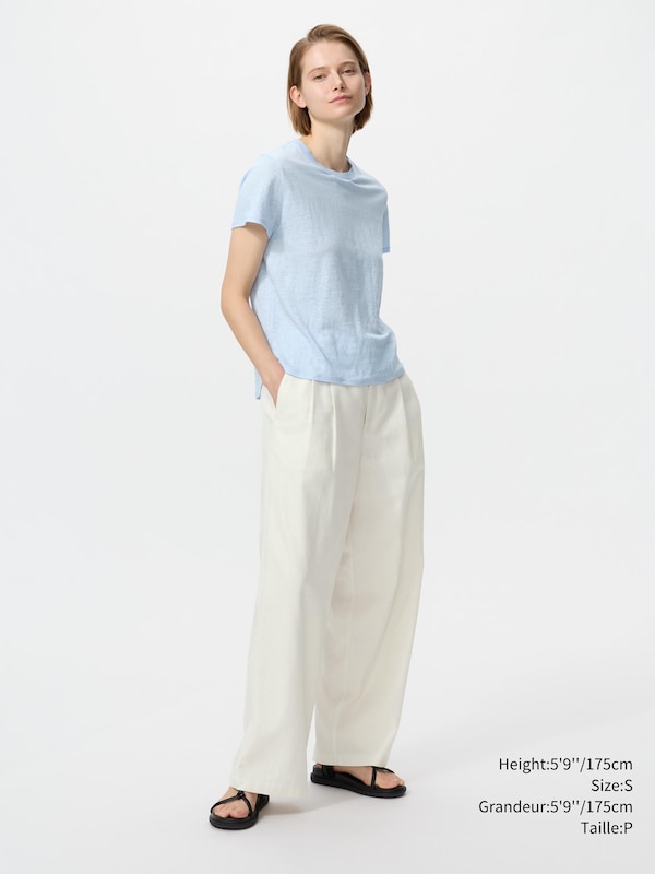 LINEN CREW NECK T-SHIRT