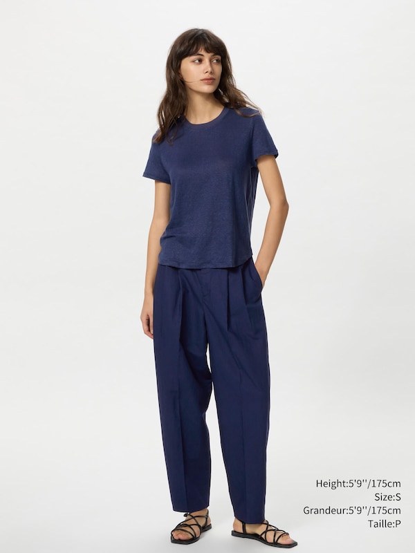 LINEN CREW NECK T-SHIRT