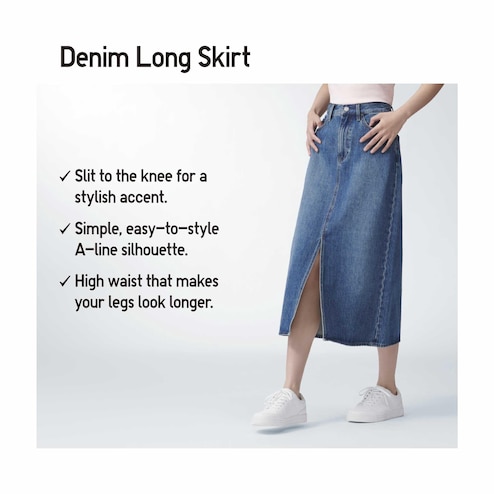 39 Long Denim Skirt, Women Denim Skirt | 40 Waist / 3X / 22W