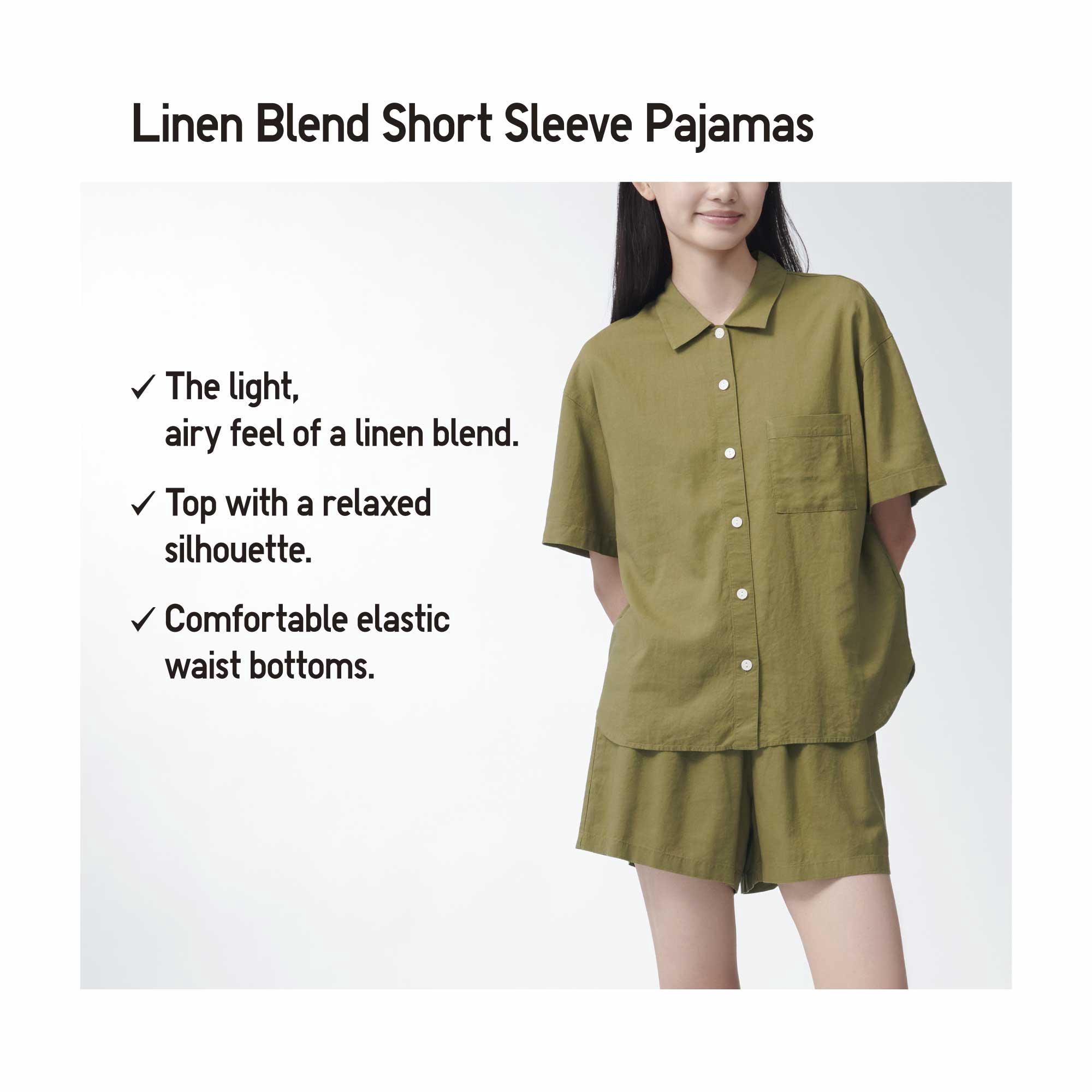 LINEN BLEND SHORT SLEEVE PAJAMAS