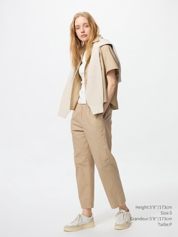 COTTON RELAXED ANKLE PANTS