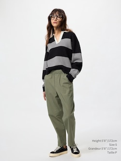 COTTON RELAXED ANKLE PANTS