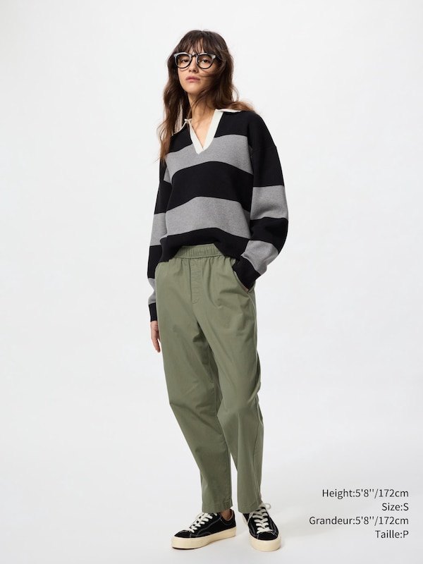 COTTON RELAXED ANKLE PANTS
