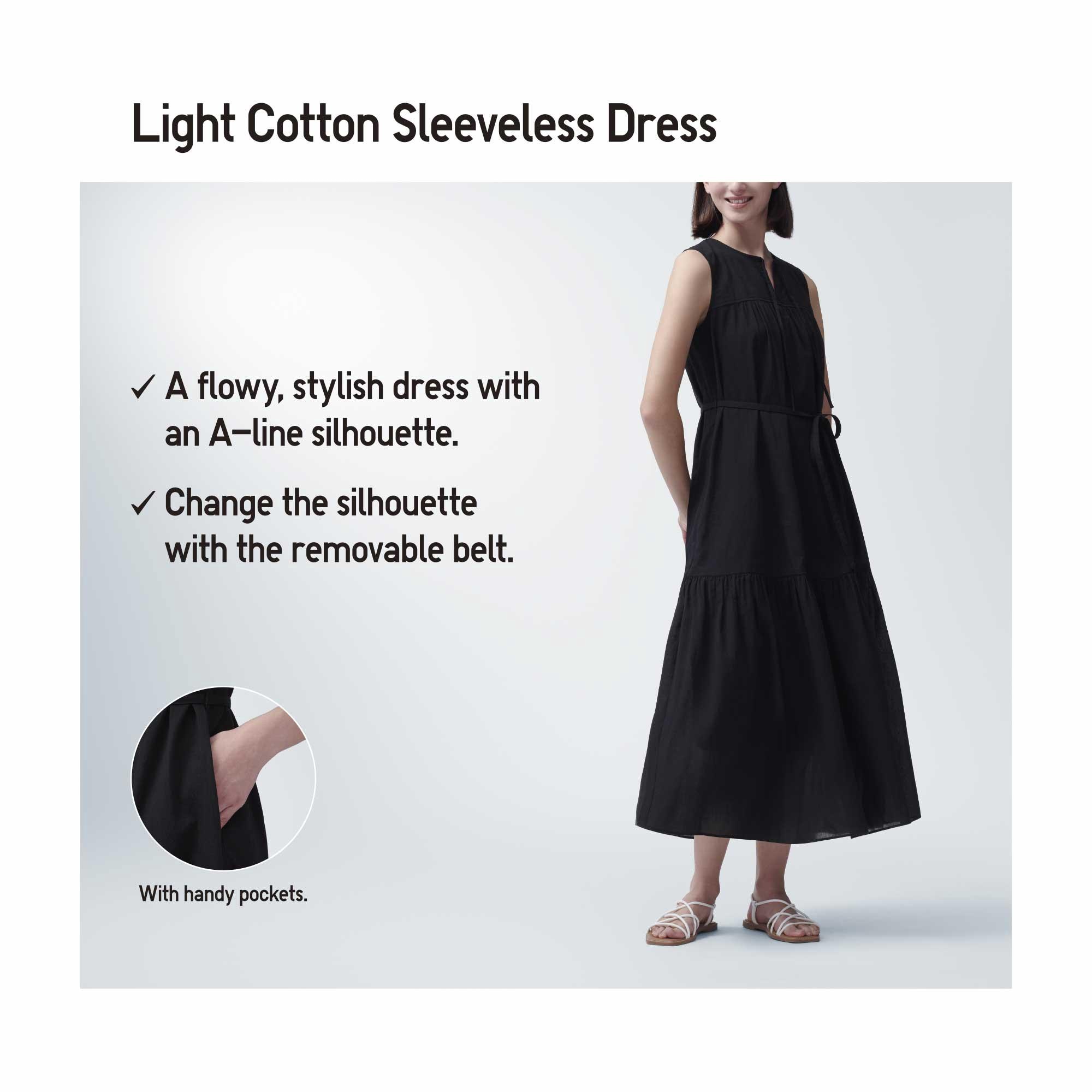LIGHT COTTON SLEEVELESS DRESS (CHECKED)