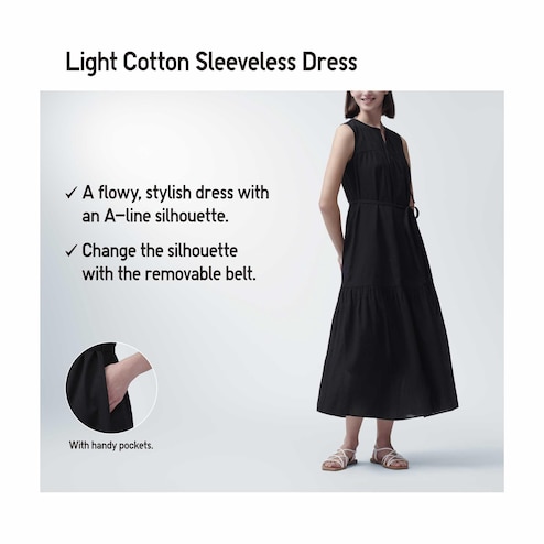 WOMEN'S LIGHT COTTON SLEEVELESS DRESS