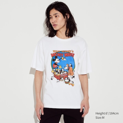Uniqlo Boys size 7-8 tshirt blue Disney with Mickey Mouse and fishing boat