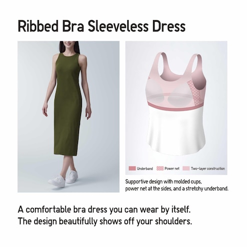 WOMEN'S RIBBED BRA SLEEVELESS DRESS