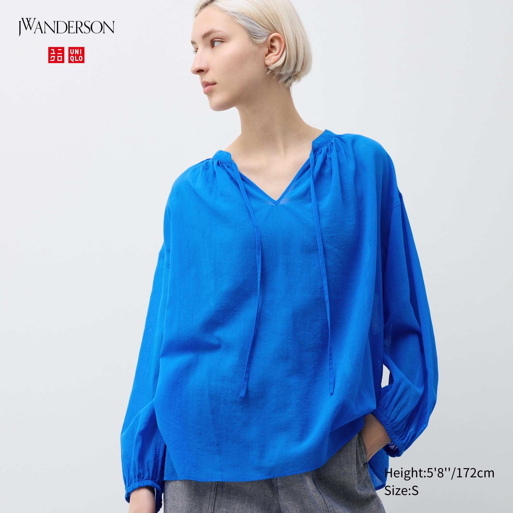 UNIQLO COTTON SHEER VOLUME GATHER BLOUSE | Coquitlam Centre