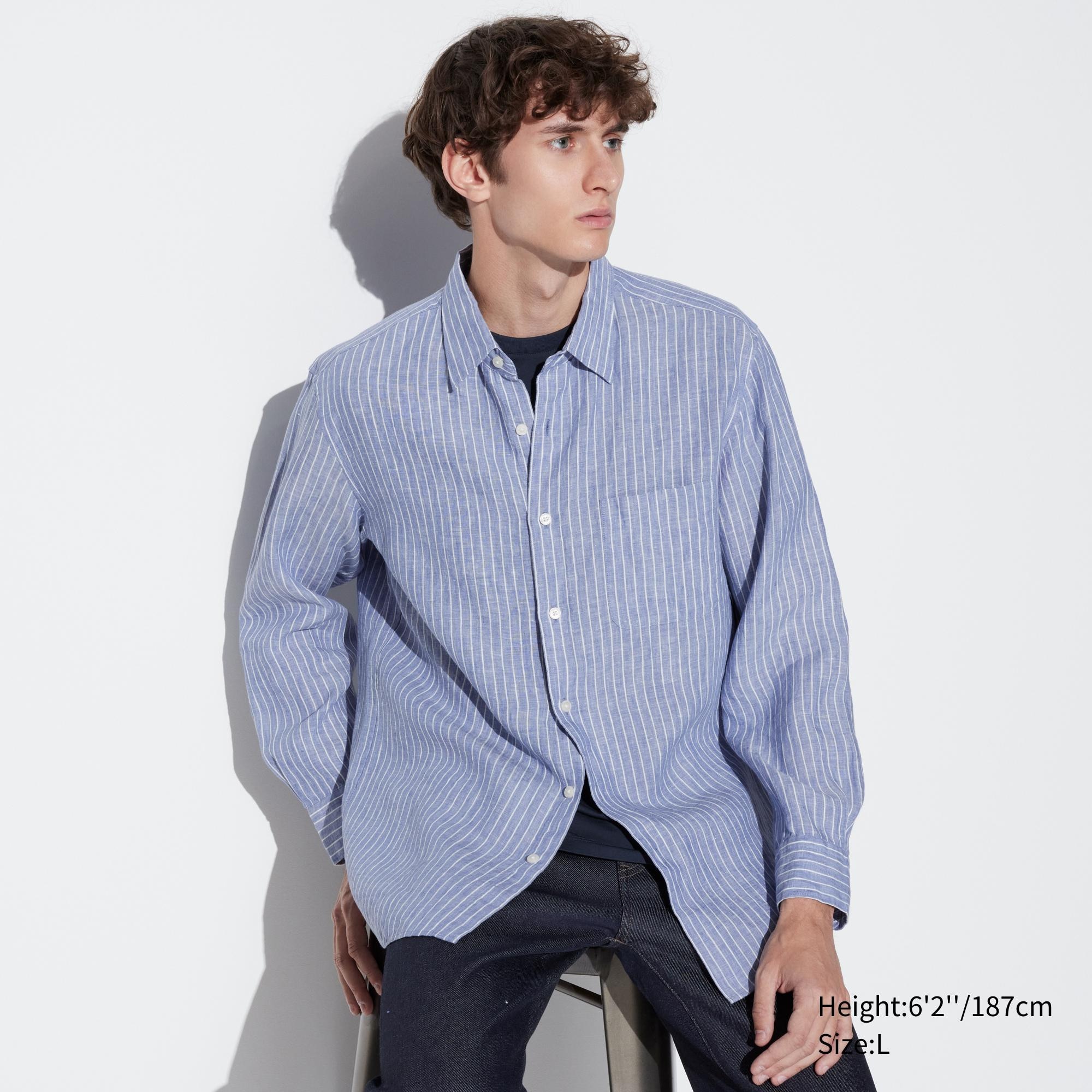 PREMIUM LINEN STRIPED LONG SLEEVE SHIRT