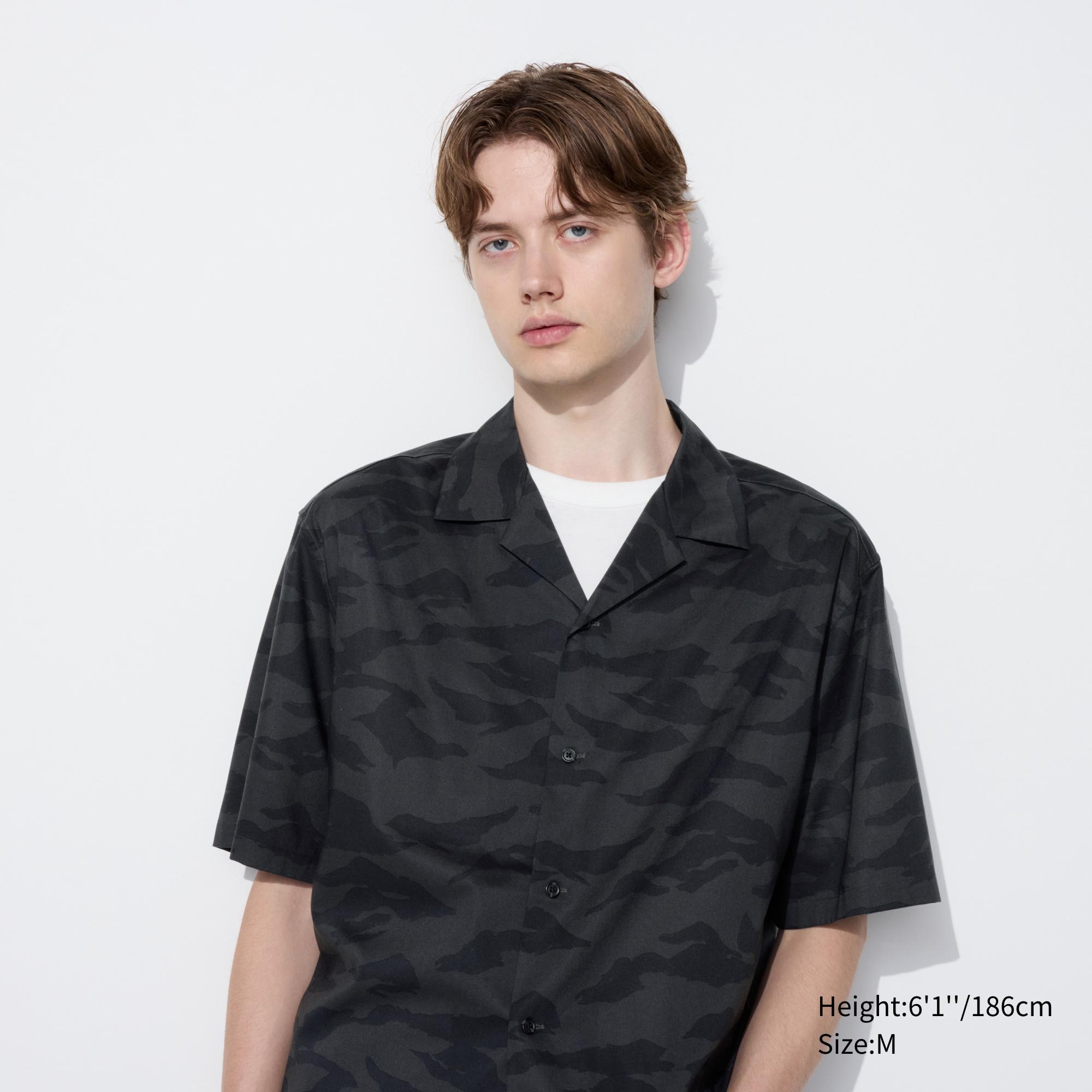 OPEN COLLAR SHORT SLEEVE SHIRT