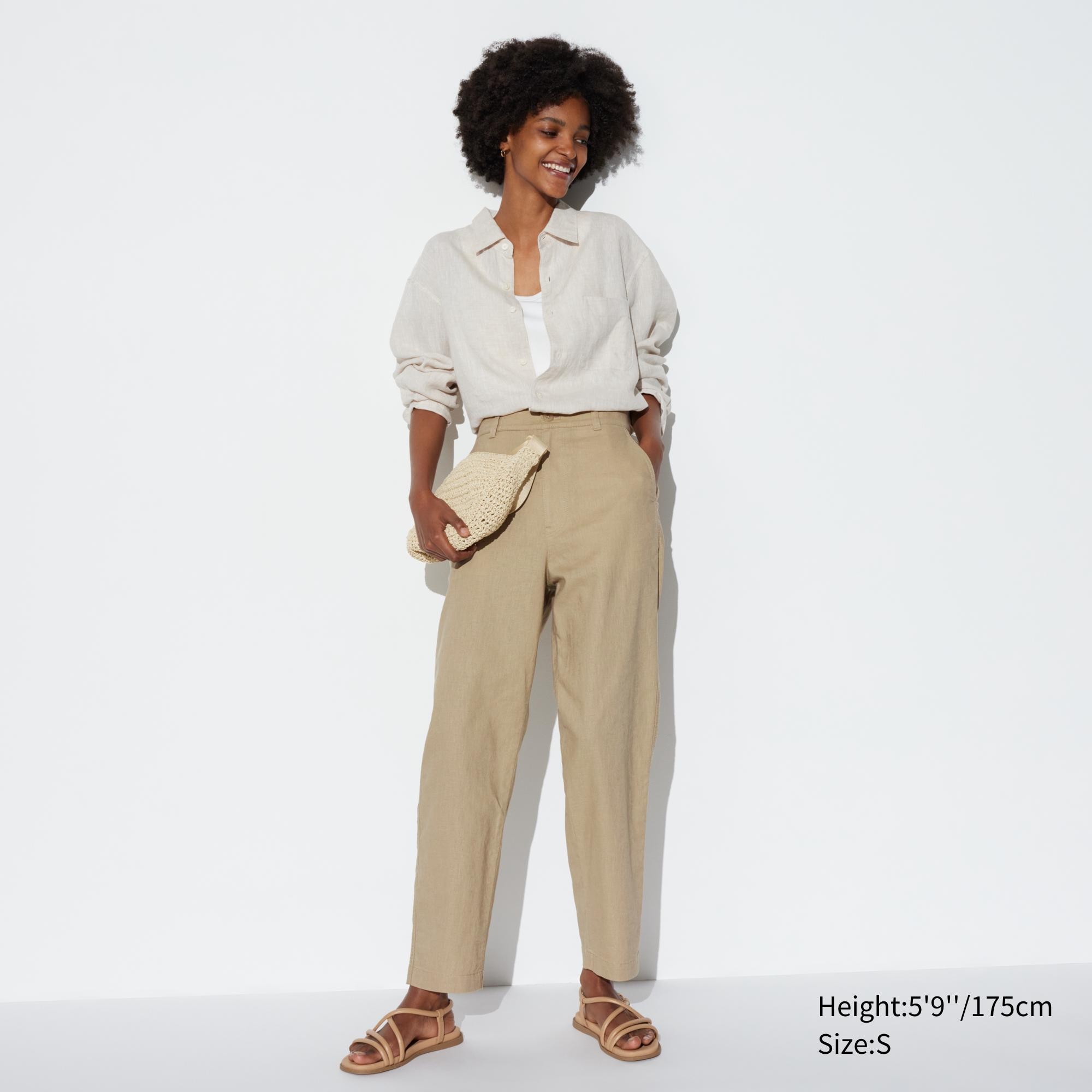 LINEN COTTON TAPERED PANTS (LONG)