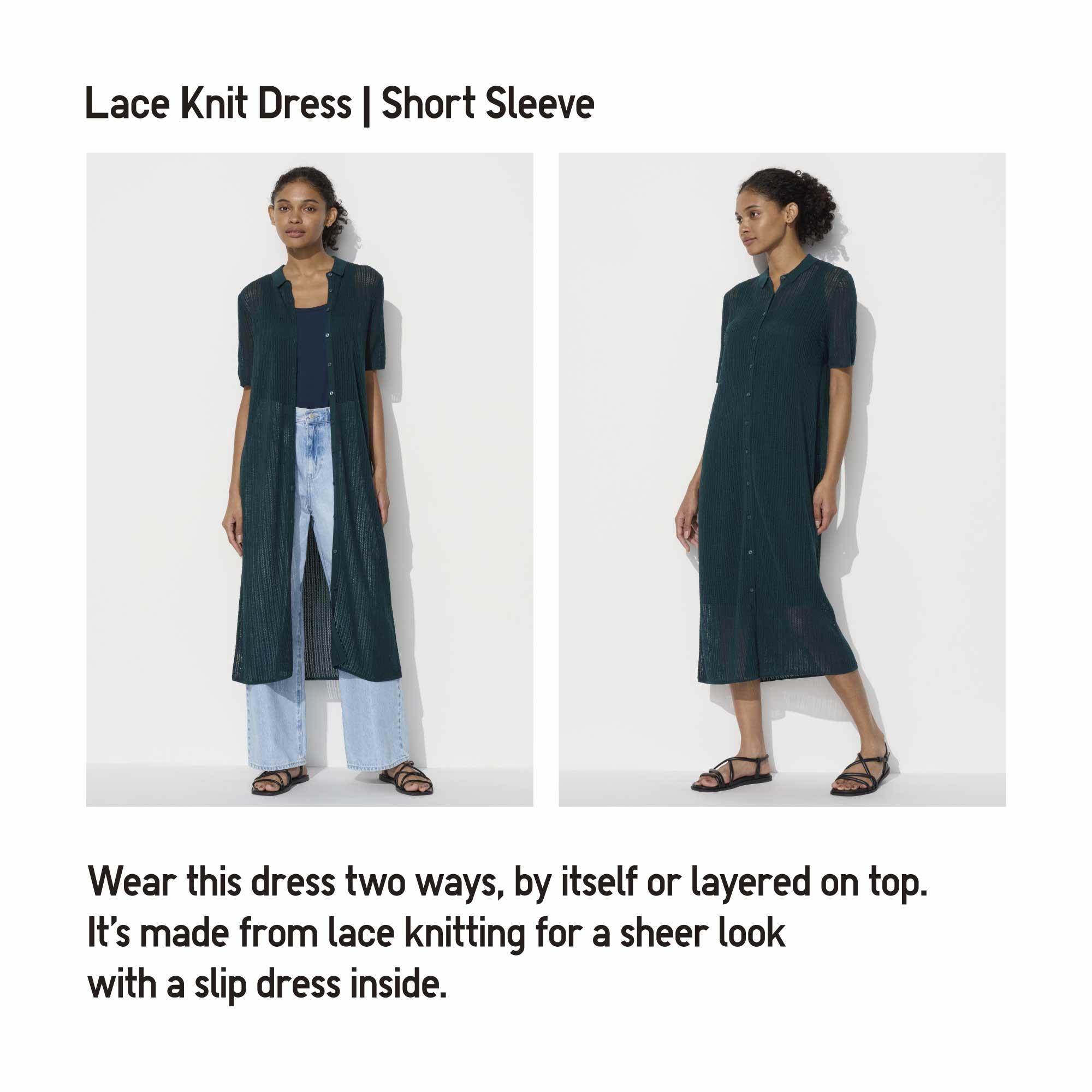LACE KNIT DRESS | SHORT SLEEVE