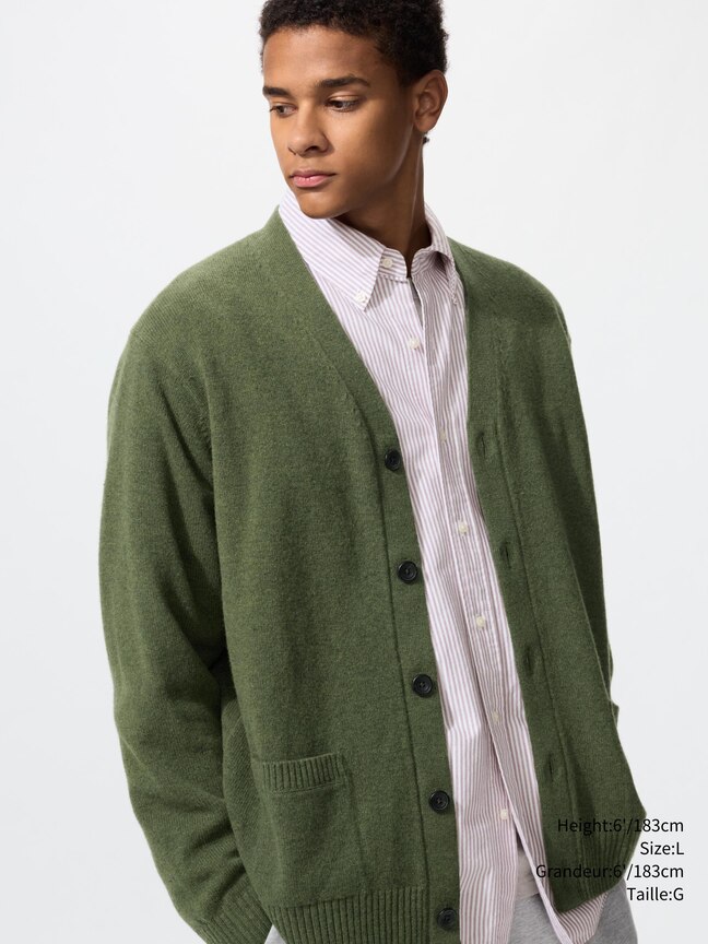 LAMBSWOOL V NECK CARDIGAN