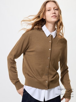 MERINO CREW NECK CARDIGAN