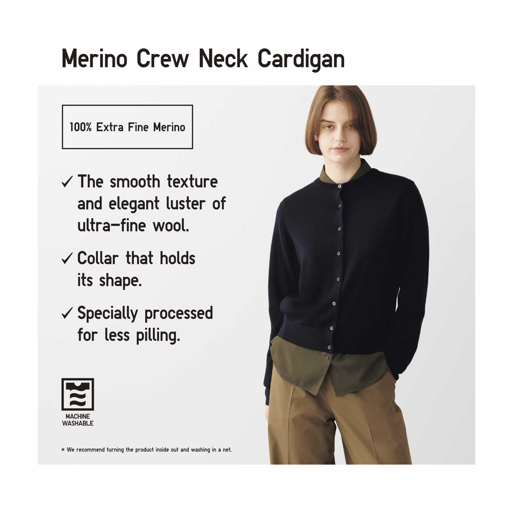 MERINO CREW NECK CARDIGAN