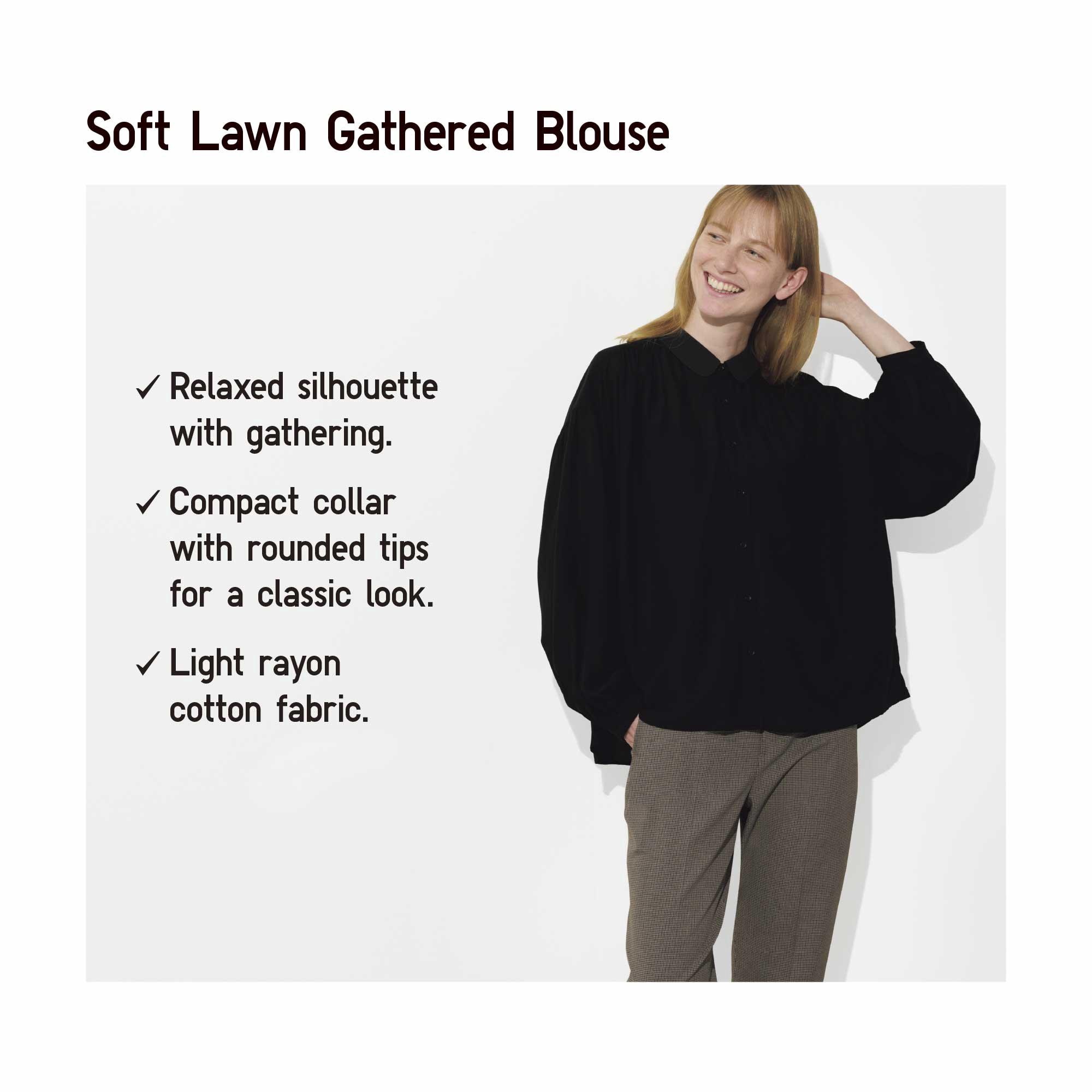 SOFT LAWN GATHERED BLOUSE