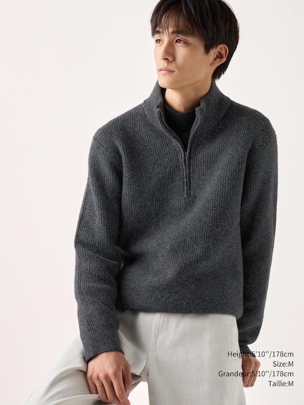 SOUFFLÉ YARN HALF-ZIP SWEATER