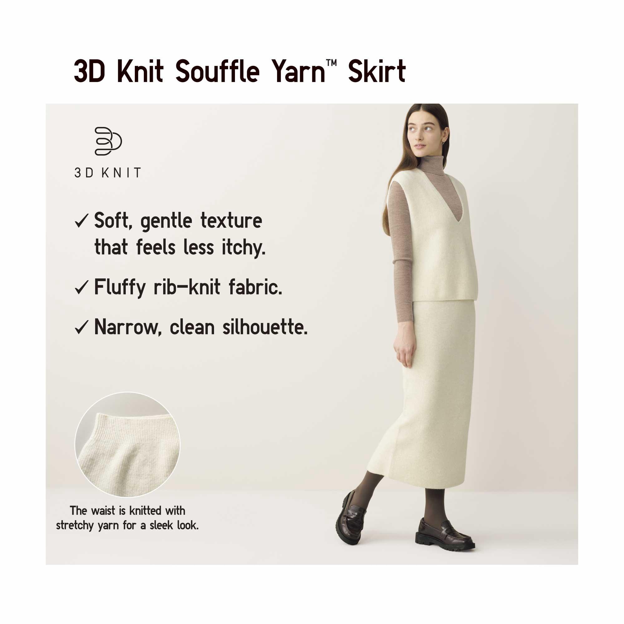 3D KNIT SOUFFLÉ YARN SKIRT