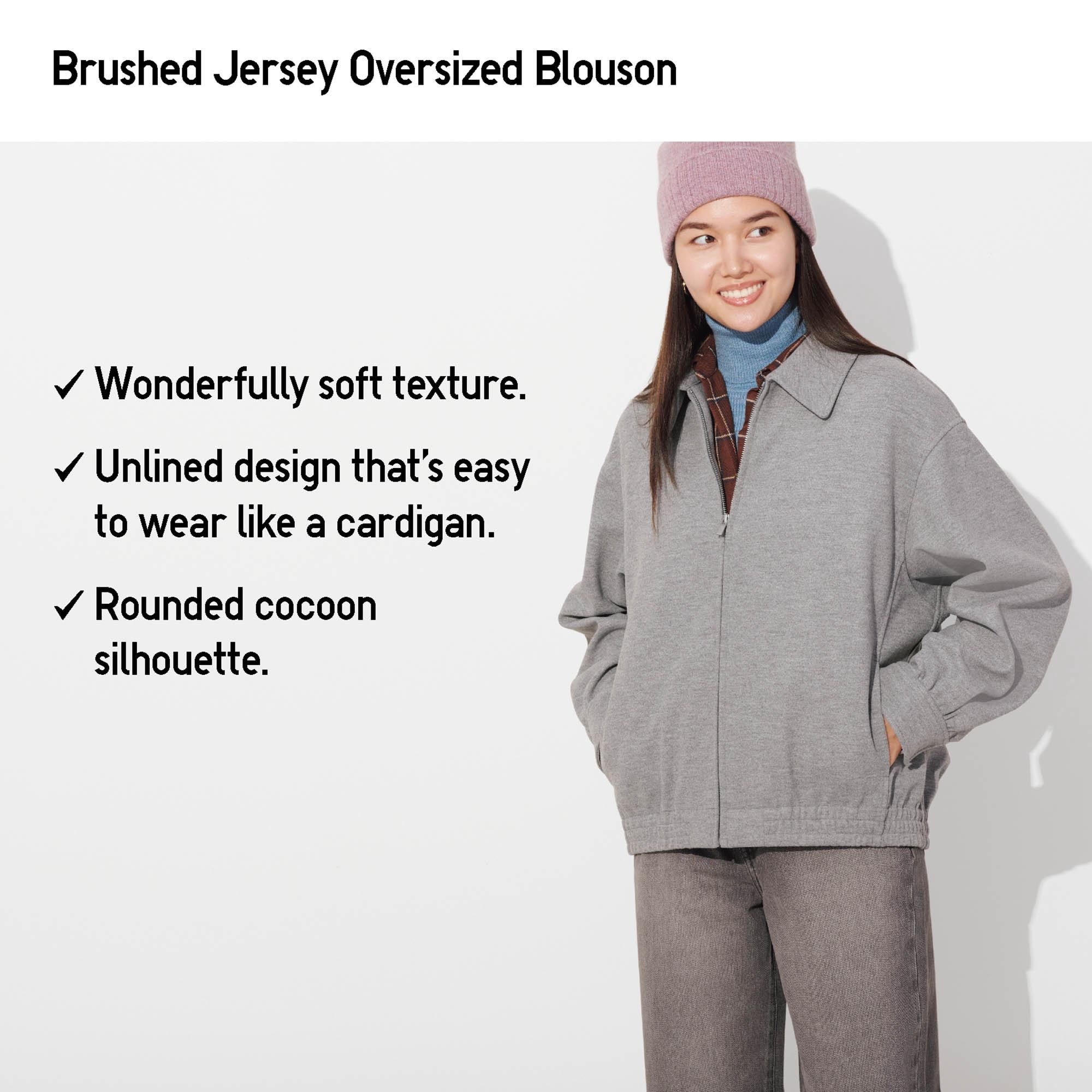 BRUSHED JERSEY OVERSIZED BLOUSON