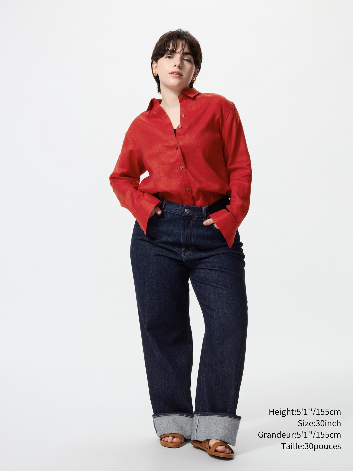 epa wide straight jeans\"BLK\"26インチ ユニクロ公式 | ワイドストレートジーンズ