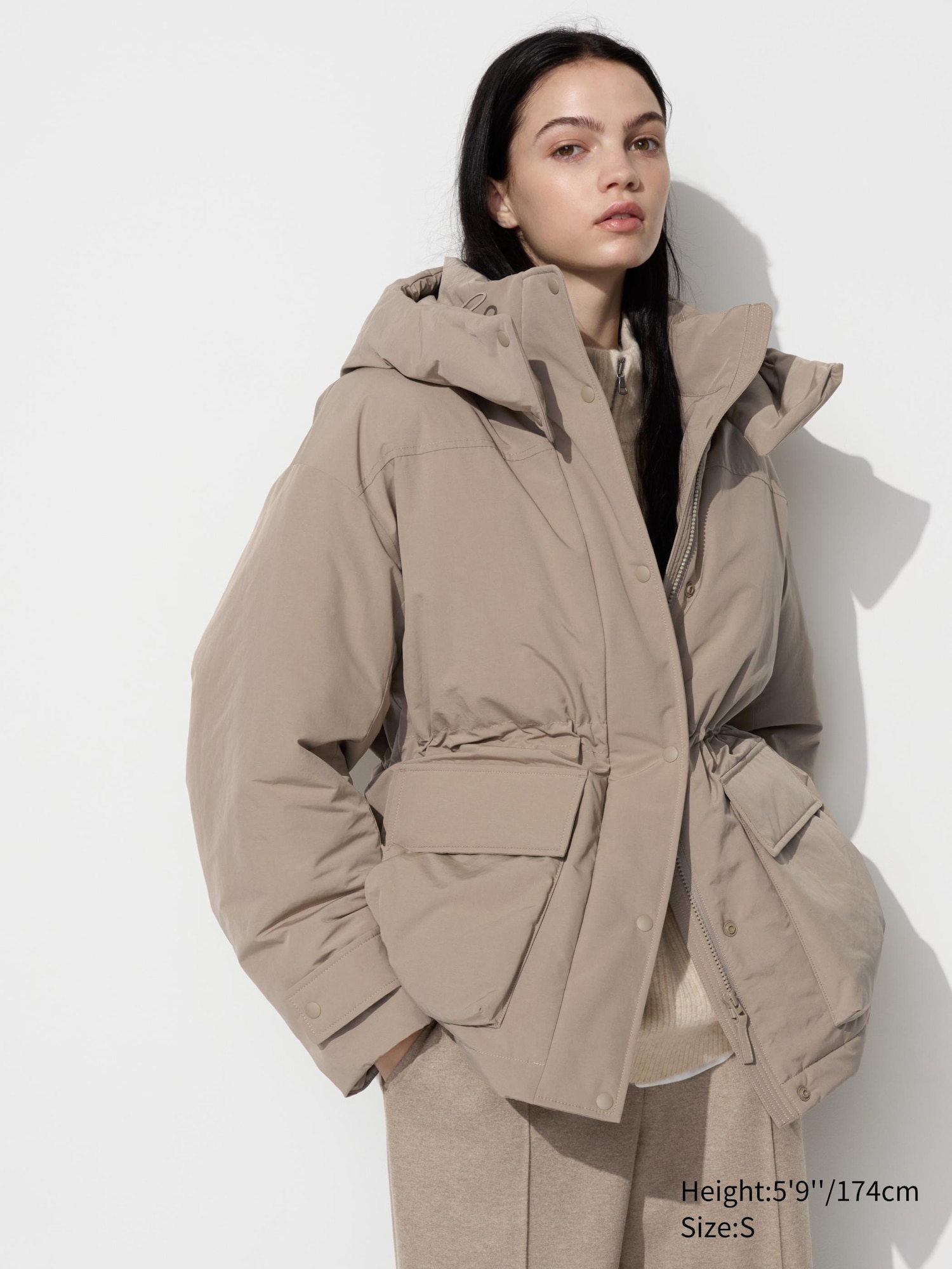 HYBRID DOWN COAT Beige XS