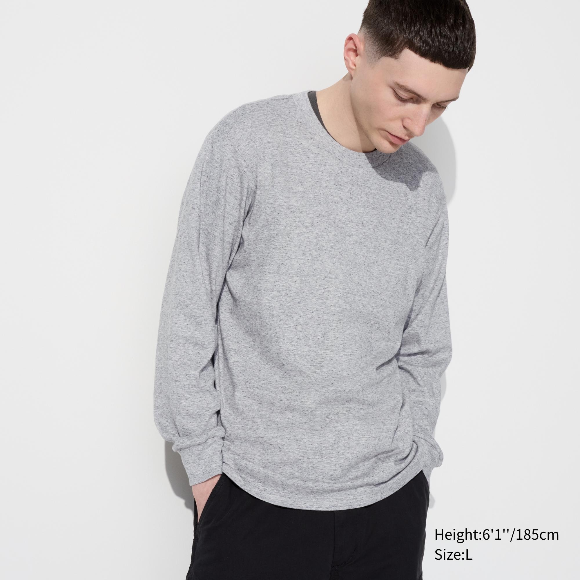 SOFT BRUSHED CREW NECK LONG SLEEVE T-SHIRT