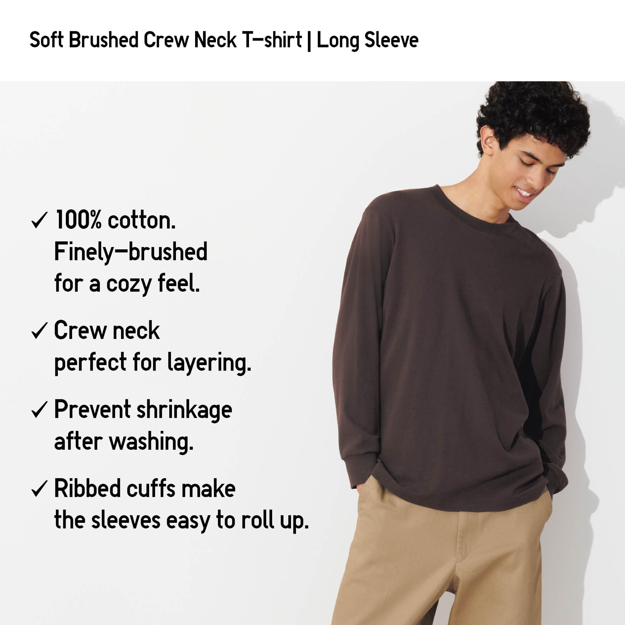 SOFT BRUSHED CREW NECK LONG SLEEVE T-SHIRT