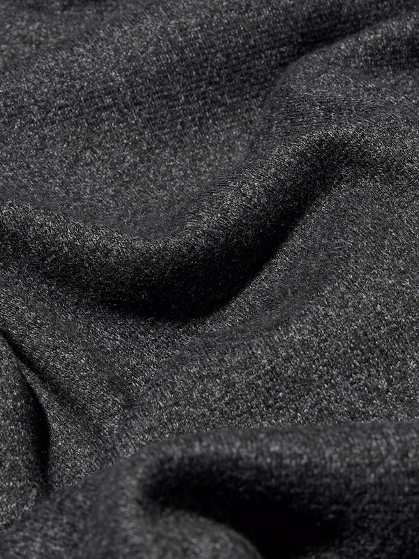 SOFT KNITTED FLEECE MOCK NECK T-SHIRT
