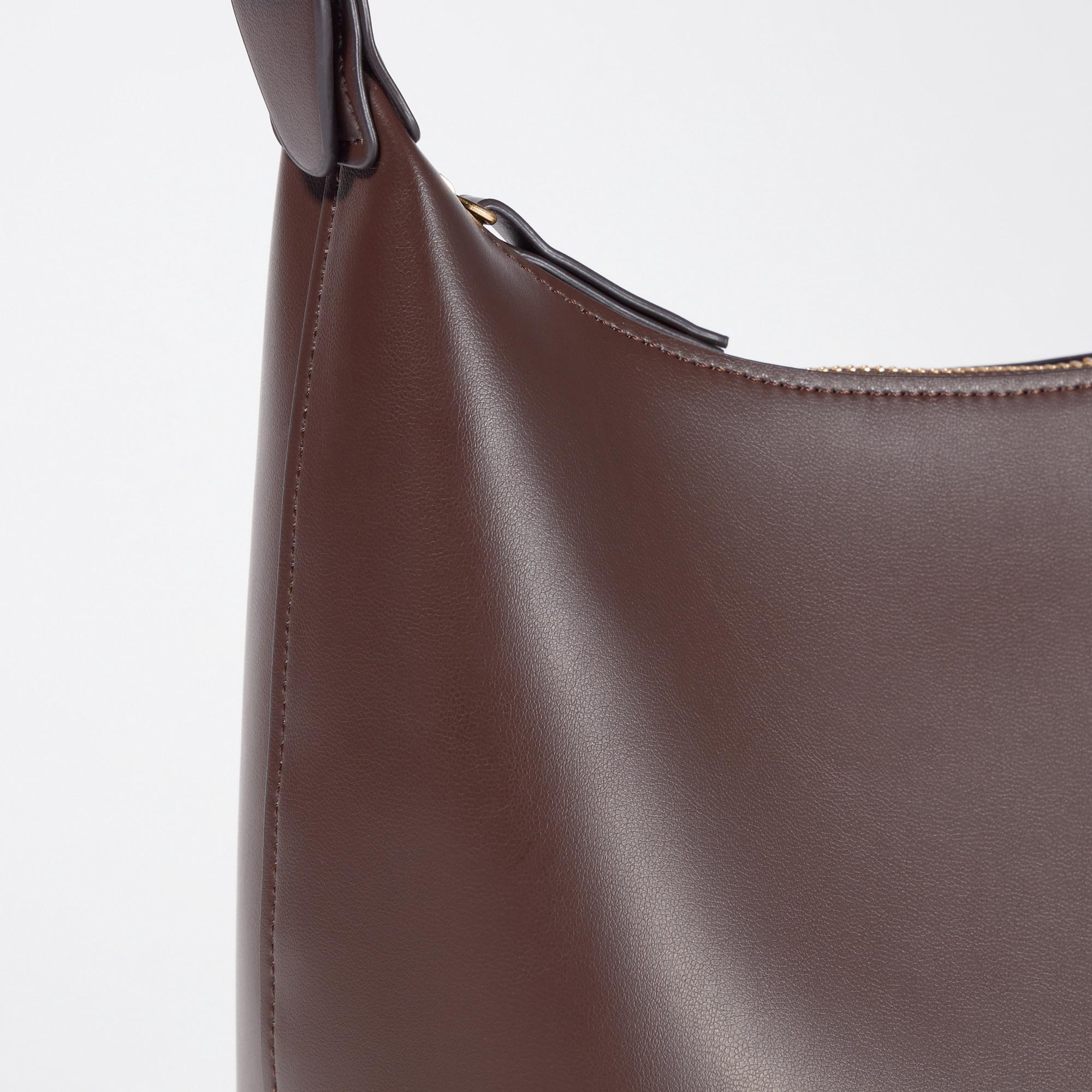 FAUX LEATHER SQUARE SHOULDER BAG