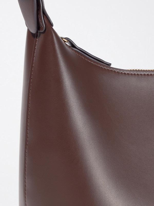 FAUX LEATHER SQUARE SHOULDER BAG