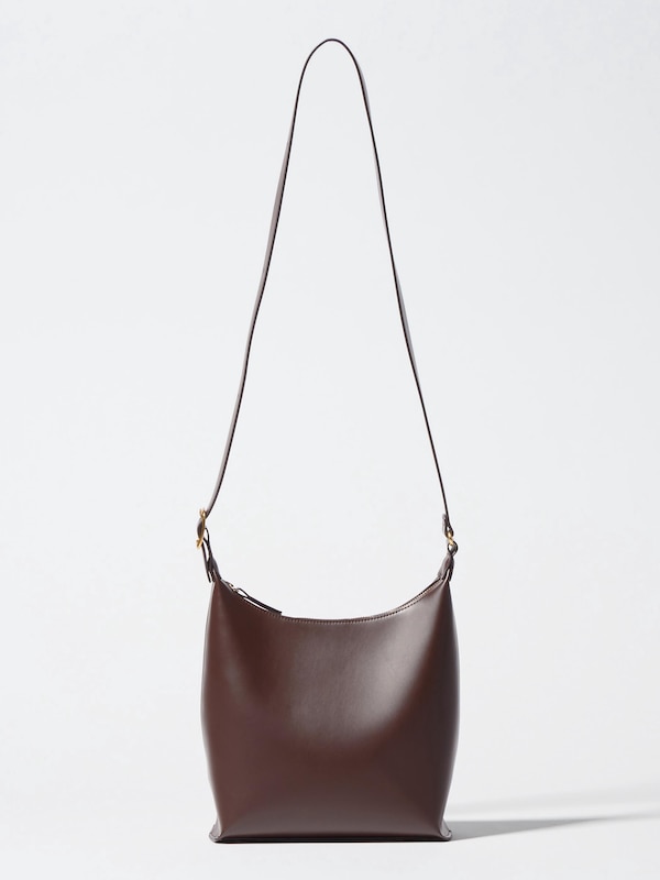 FAUX LEATHER SQUARE SHOULDER BAG