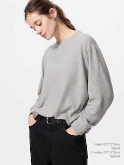 SOFT KNITTED FLEECE CREW NECK T-SHIRT