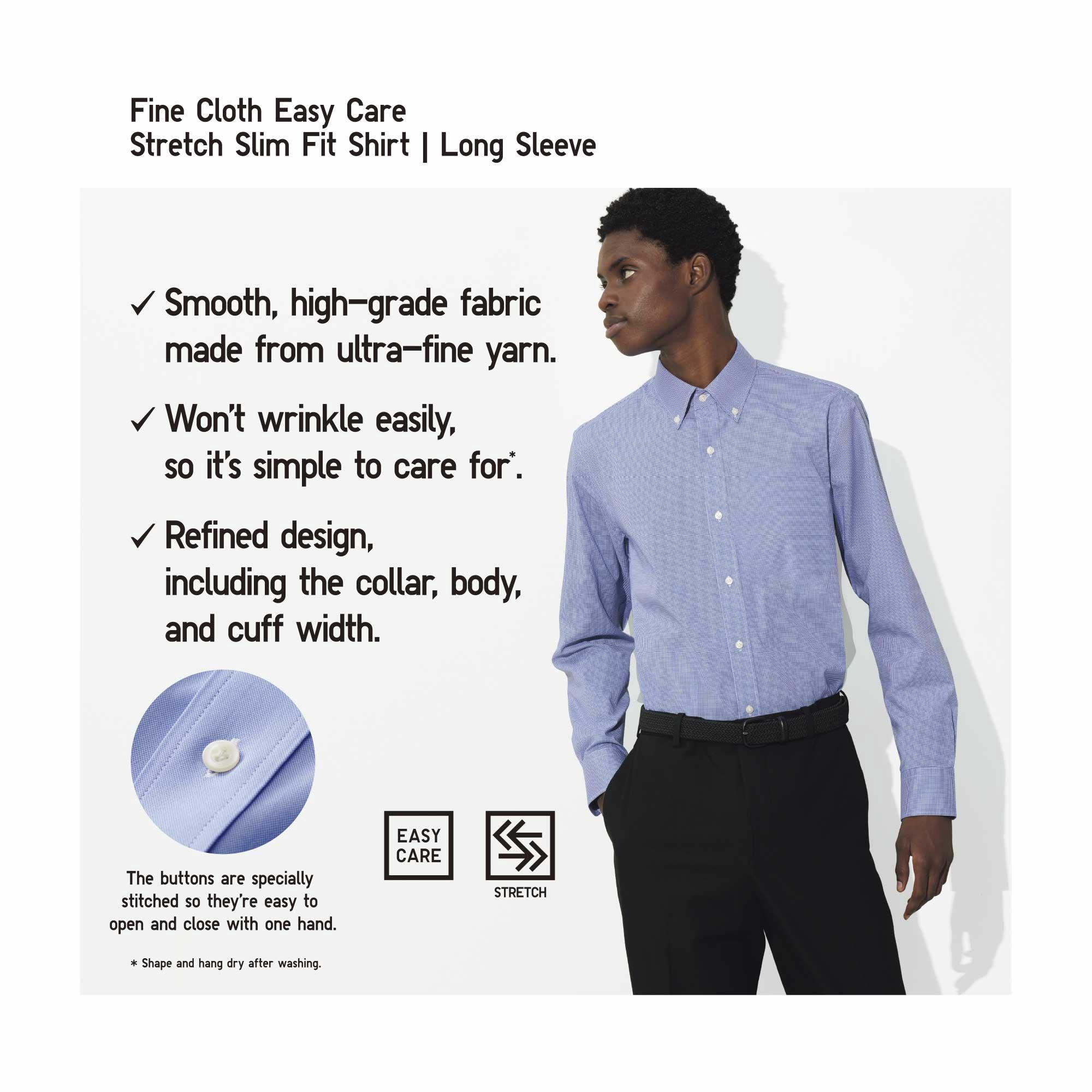 FINE CLOTH EASY CARE STRETCH SLIM FIT SHIRT | REGULAR COLLAR