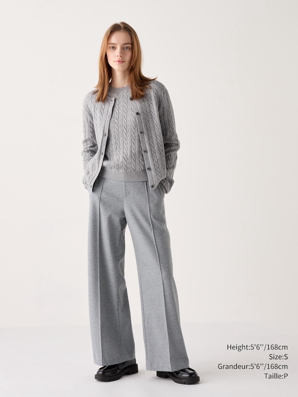 BRUSHED JERSEY WIDE PANTS