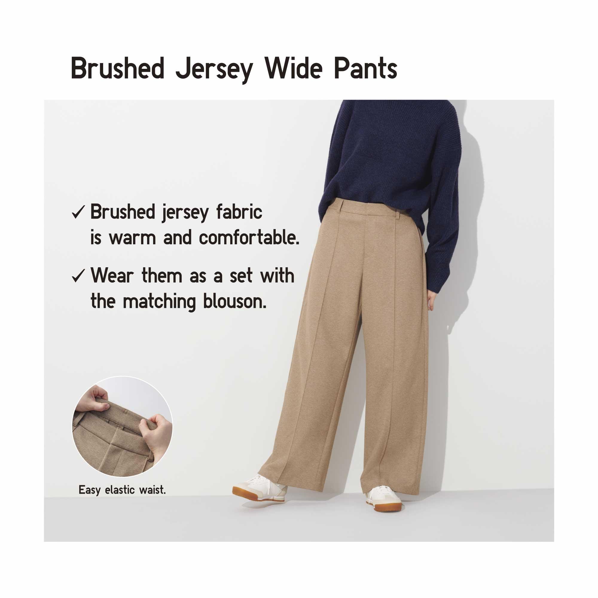 BRUSHED JERSEY WIDE PANTS