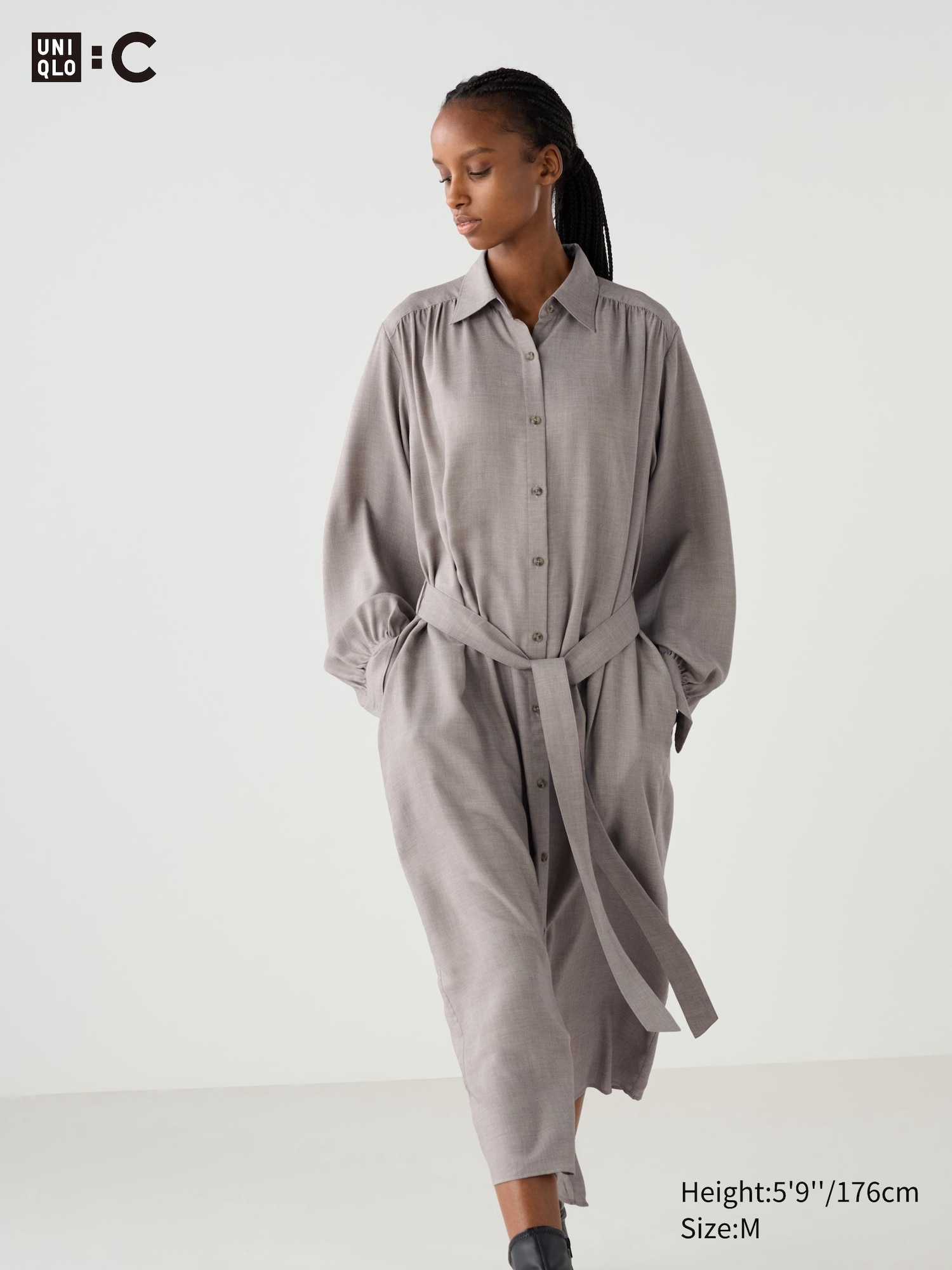 WOMEN S BELTED SHIRT DRESS UNIQLO CA