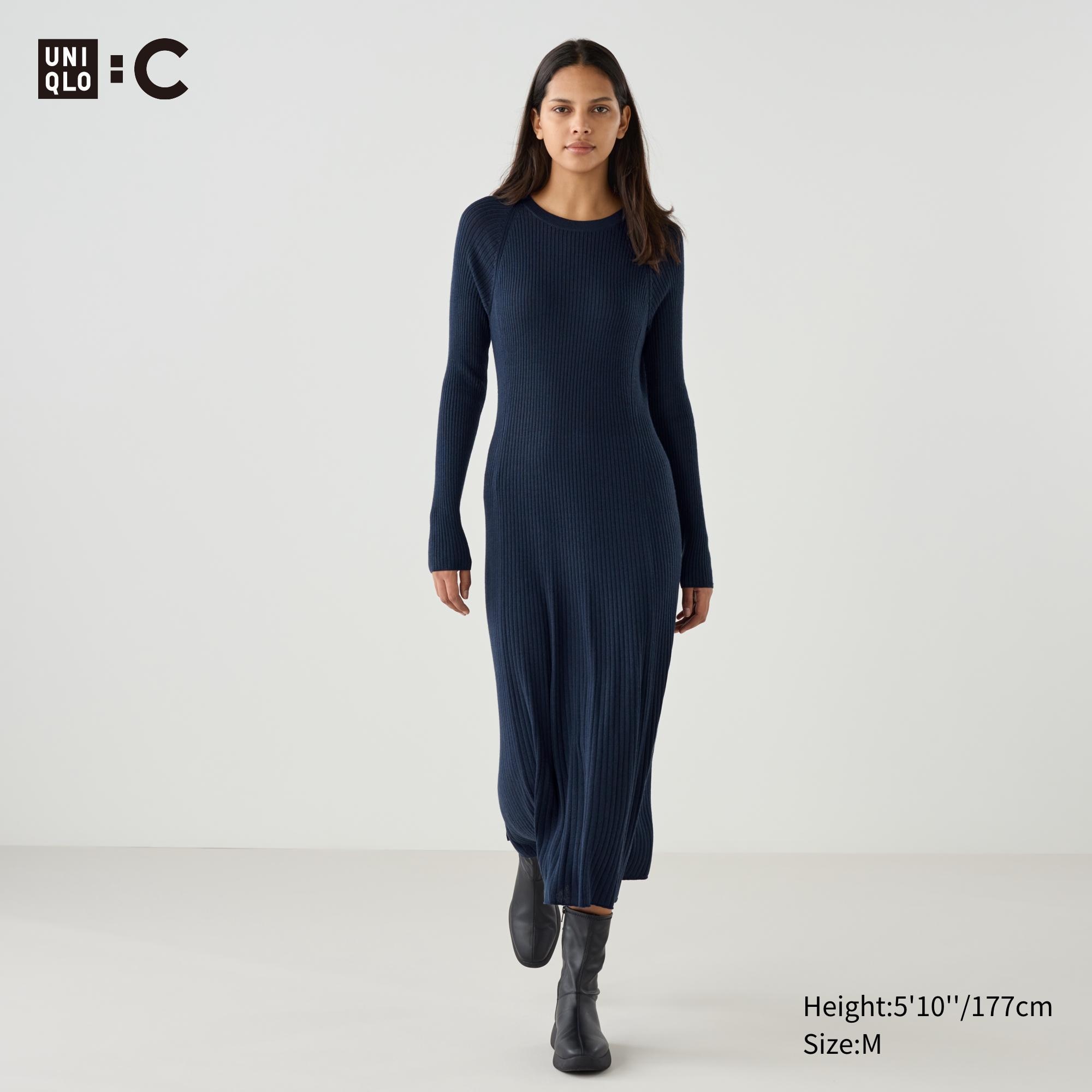 MERINO BLEND RIBBED DRESS